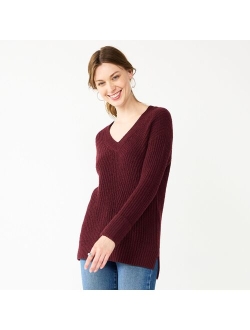 Stitch Front V-Neck Sweater