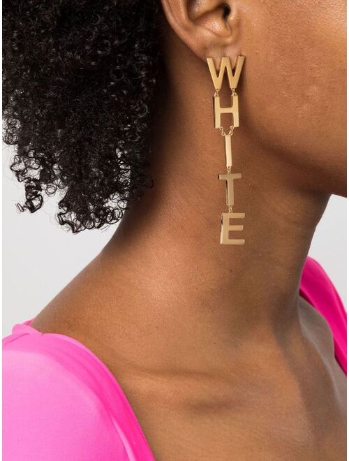 Off-White logo lettering earrings