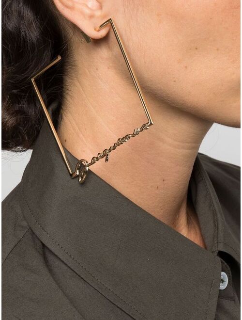 Jacquemus asymmetric signature logo earrings