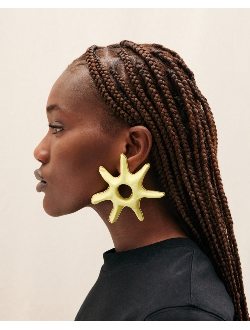 Jacquemus Le Soleil Asymmetric Sun earrings