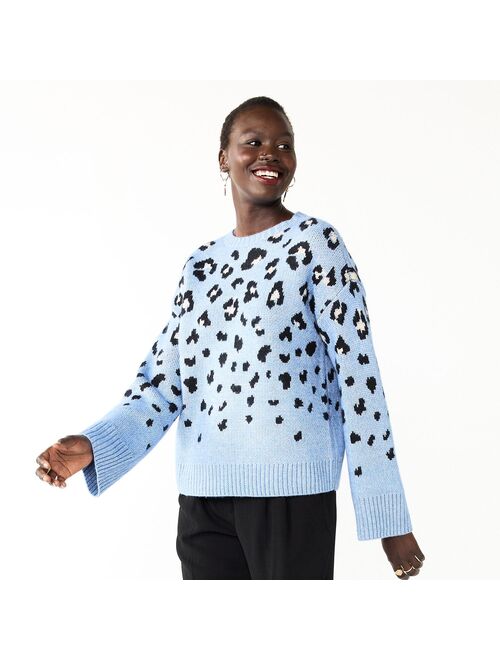 Women's Nine West Patterned Crewneck Sweater