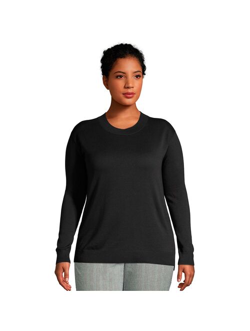 Plus Size Lands' End Lightweight Crewneck Sweater