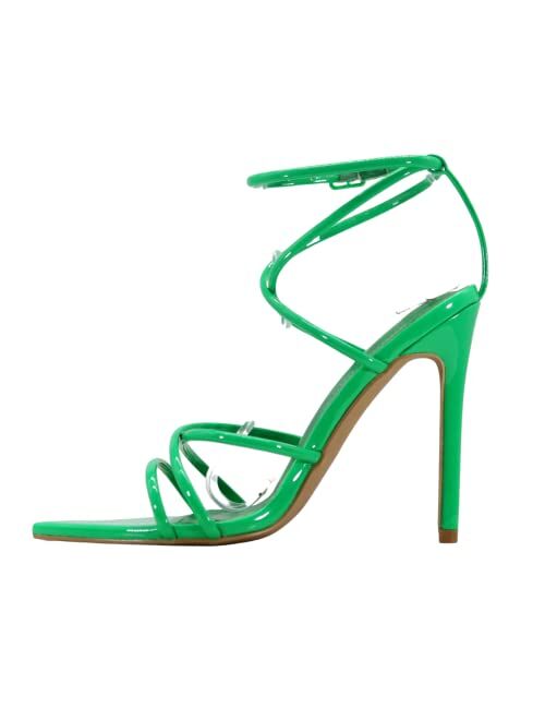 Cape Robbin Women's Strappy Pointy Open Toe Ankle Strap Stiletto Sandal-Ada