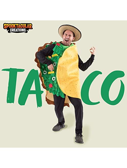 Spooktacular Creations Taco Costume Adult Men Realistic Deluxe Set for Halloween Dress Up Party Theme Activities-XL