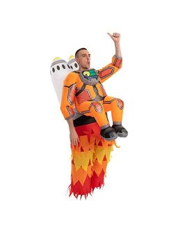 Inflatable Halloween Costume Jet Pack Astronaut Inflatable Costume with Rockets - Adult Unisex One Size