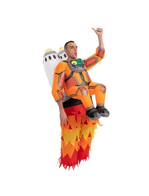 Spooktacular Creations Inflatable Halloween Costume Jet Pack Astronaut Inflatable Costume with Rockets - Adult Unisex One Size