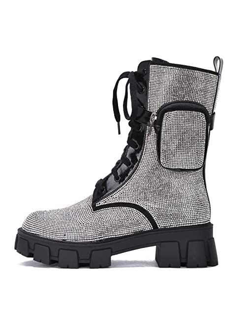 Buy Cape Robbin Monalisa Combat Boots for Women, Platform Boots with ...