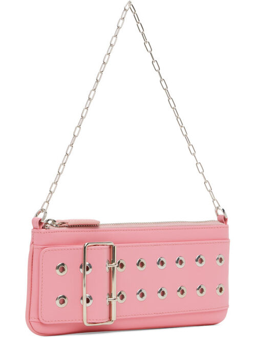 ABRA Pink Flat Belt Shoulder Bag