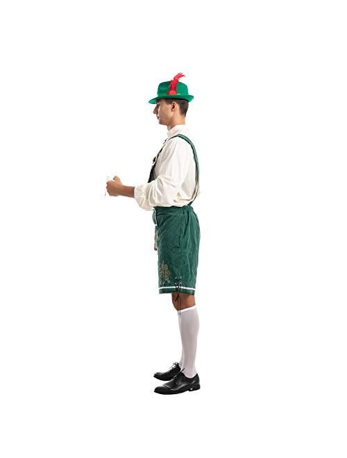 Spooktacular Creations Mens German Bavarian Oktoberfest Costume Green Set for Halloween Dress Up Party and Beer Festival, German Themed Party