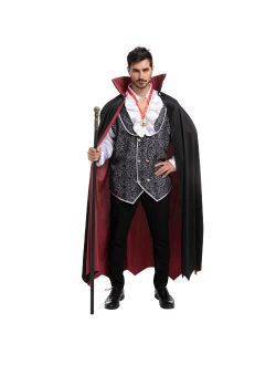 Halloween Vampire Costume in Cold Silver for Adult Mens Halloween Party Events