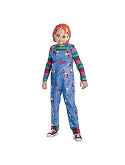 Chucky Costume for Kids, Official Childs Play Chucky Costume Jumpsuit and Mask Outfit, Classic Child