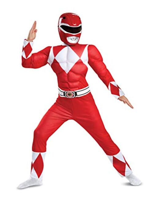 Disguise Red Ranger Muscle Costume, Official Power Rangers Costume with Mask