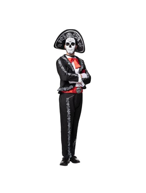 Spooktacular Creations Adult Men Day of the Mariachi Senor Costume Set for Halloween Dress Up Party, Dia de Los Muertos-XL