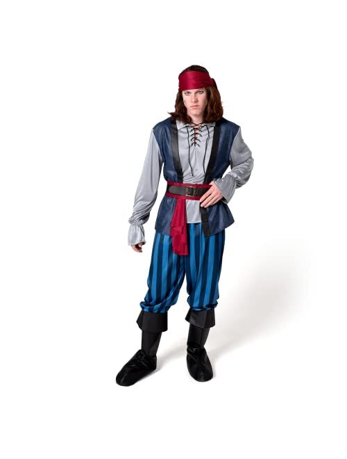 Spooktacular Creations Adult Men Pirate Costume for Halloween Dress Up Party, Trick or Treating, Cosplay Party-XL