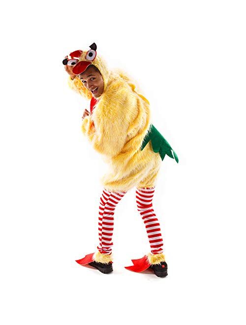 Hauntlook Funky Chicken Costume - Funny Silly Unisex Halloween Adult Body Suit