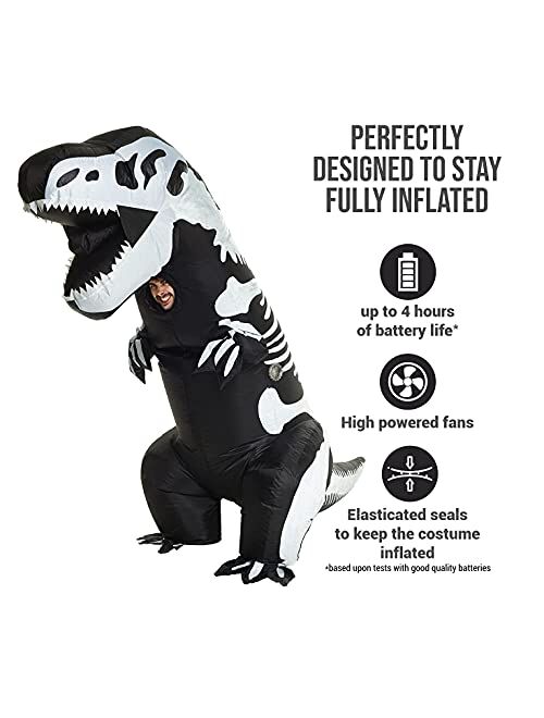 Morph Giant Skeleton Dinosaur T-Rex Inflatable Fancy Dress Costume - One Size