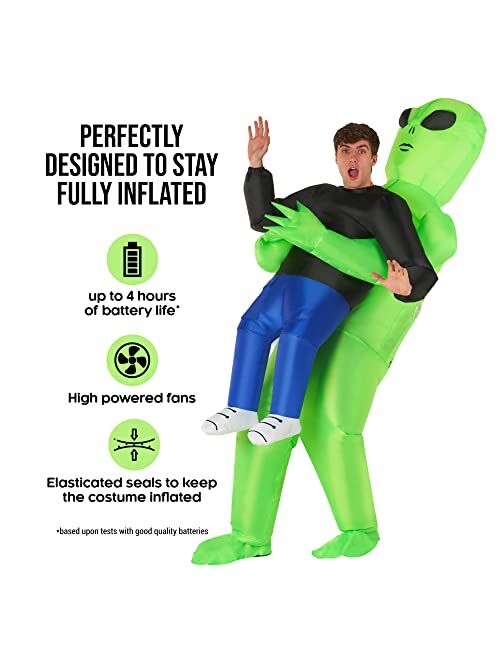 Morph Green Inflatable Alien Costume Adult Space Funny Abduction Blow Up Halloween Costumes Men Women