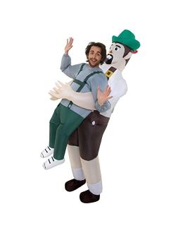 Mens Lederhosen Pick Me Up Inflatable Costume - Great Illusion Fancy Dress Outfit One Size fits Most