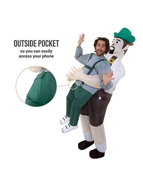 Morph Mens Lederhosen Pick Me Up Inflatable Costume - Great Illusion Fancy Dress Outfit One Size fits Most