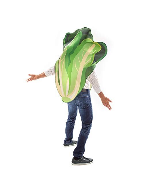 Hauntlook Single Funny Fruit & Veggie Costume | Slip On Halloween Costume for Women and Men| One Size Fits All | Lettuce Costume
