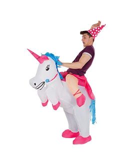 Adult Ride On Unicorn Inflatable Costume Magic Horse Fancy Dress Up Mens Womens