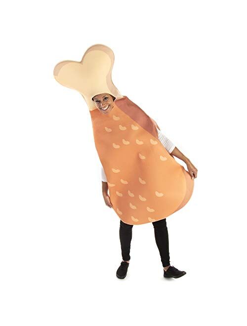Hauntlook Drumstick Halloween Costume - Funny One-Size Chicken Leg Food Outfit for Adults