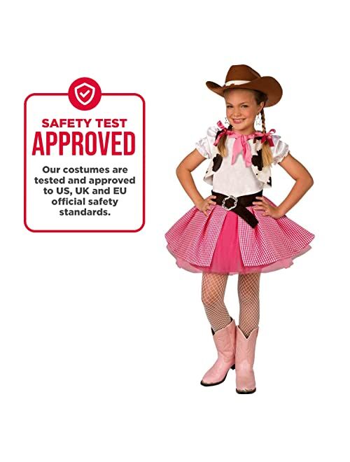 Morph Kids Cowgirl Costume Cute Girls Pink Western Rodeo Dress Up Outfit For Children