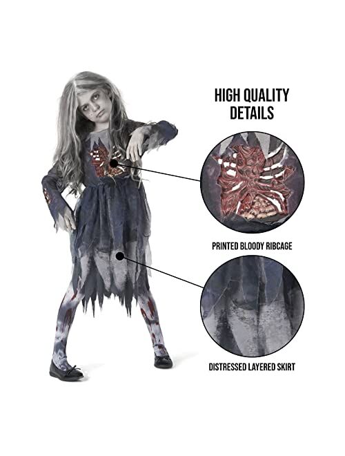 Morph Costumes Zombie Costume Girls Undead Scary Kids Zombie Halloween Costumes For Girls