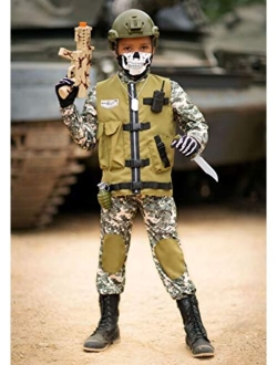 Kids Camo Trooper Costume Tactical Vest Camouflage Army Costume Child