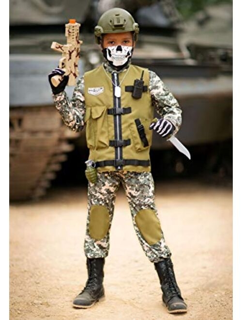 Fun Costumes Kids Camo Trooper Costume Tactical Vest Camouflage Army Costume Child