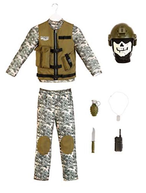 Fun Costumes Kids Camo Trooper Costume Tactical Vest Camouflage Army Costume Child