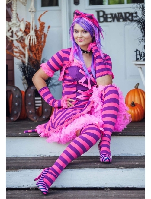 Fun Costumes Adult Plus Size Wonderland Cat Costume Sexy Wonderland Cat Costume for Women