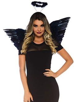 Women's 2 Pc Feathered Angel Wings and Halo Costume Accessory Kit