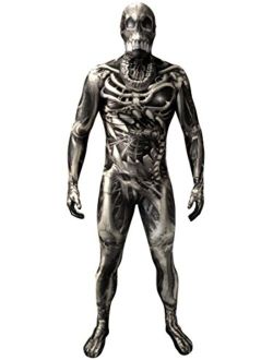 Official Adults Skull & Bones Monster Skeleton Fancy Dress Costume