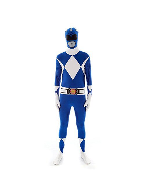 Morphsuits Blue Power Ranger Costume Adult Bodysuit Superhero Halloween Costumes for Men X-Large