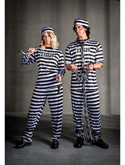 Fun Costumes Men's Plus Size Prisoner Costume Striped Prison Jail Suit
