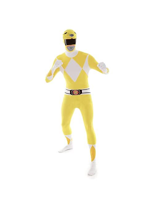 Morphsuits Yellow Power Ranger Costume Adult Bodysuit Superhero Halloween Costumes for Men