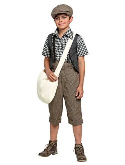 Kid's 20s Newsie Costume Newsboy Outfit for Boys