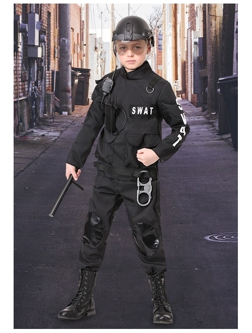 Fun Costumes Kids SWAT Commander Costume Swat Team Costume for Boys