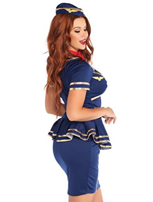 Leg Avenue Women's 3 Piece Friendly Skies Flight Attendant Costume