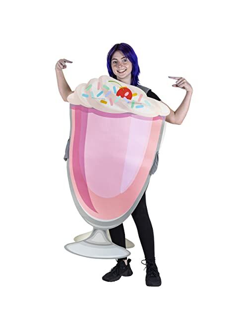 Hauntlook Strawberry Milkshake Dessert Halloween Costume - Fun Food Unisex One-Size Outfit