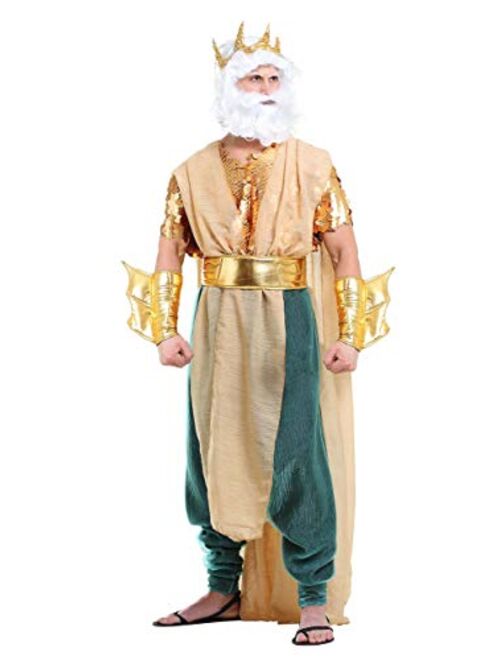 Fun Costumes Plus Size Poseidon Costume for Men, Sea God Dress-Up, Greek God Robe with Accessories for Halloween