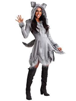 Womens Wolf Costume Adult Grey Wolf Costume Dress
