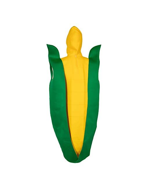 Hauntlook Single Funny Fruit & Veggie Costume | Slip On Halloween Costume for Women and Men| One Size Fits All | Corn on the Cob Costume