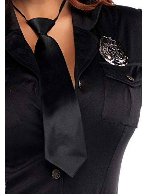 Leg Avenue Women's 6 Pc Dirty Cop Costume with Dress, Hat, Gloves, Belt, Tie, Toy Walkie Talkie