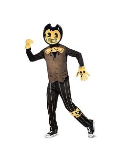 Bendy Costume for Kids, Deluxe Official Bendy and The Dark Revival Costumes with Mask and Bowtie