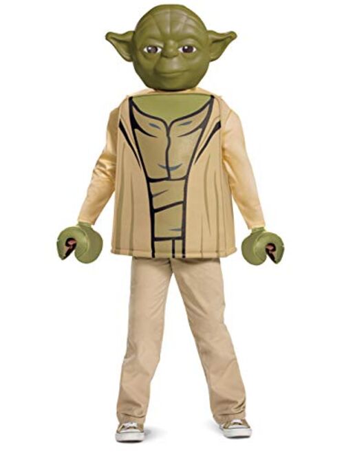 Disguise Yoda Costume for Kids, Official Lego Star Wars Costume with Mask and Robe