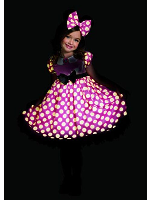Disguise Minnie Mouse Girls Pink Glow in the Dark Dot Dress