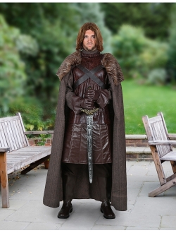 Adult Northern King Costume Mens Renaissance Costume with Faux Fur Cape