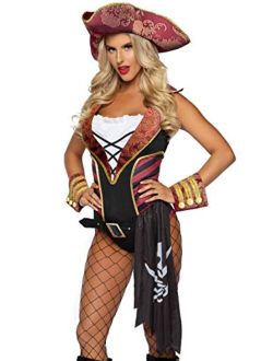 Women's 4 Pc Sultry Swashbuckler Pirate Costume